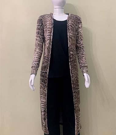 Cardigan longo sem botão