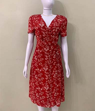 Vestido transpassado de amarrar