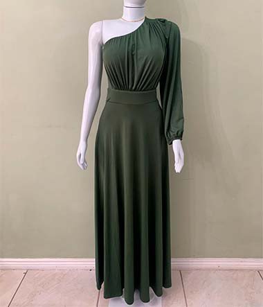 Vestido longo manga única