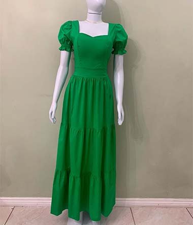 Vestido longo manga princesa